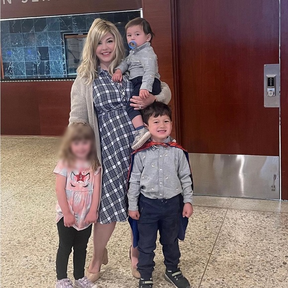 Plaid flowy shirt dress with tie waist - Picture 7 of 8